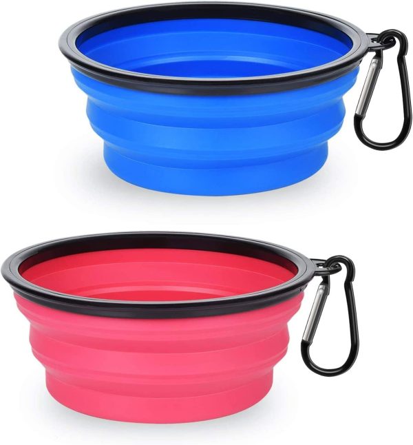 Portable Silicone Collapsible Dog Bowl (2 Pack)